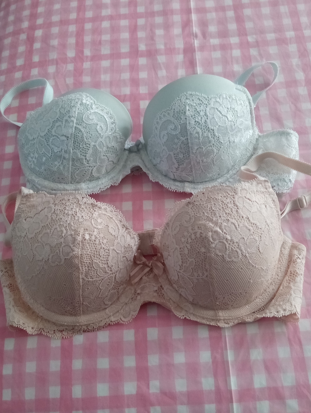 Lace Push-Up Bra - Blue and Blush Bundle